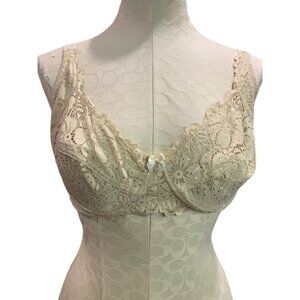 38DD Light Beige Women's New Underwire Push Up Bra Lace Trim